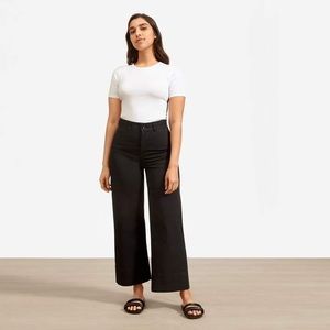 Everlane Wide Leg Cropped Chino Black 6